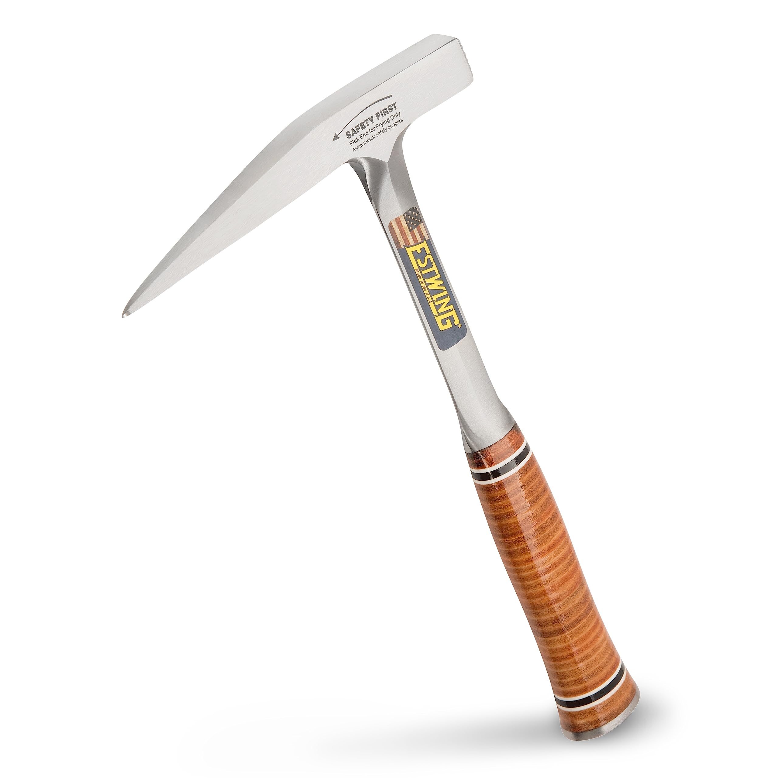 Estwing Rock Pick - 13 oz Geological Hammer With Smooth Face & Genuine Leather Grip - E13P