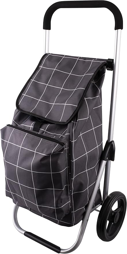 Karlstert Grey Grid Deluxe Shop Trolley | Shopping