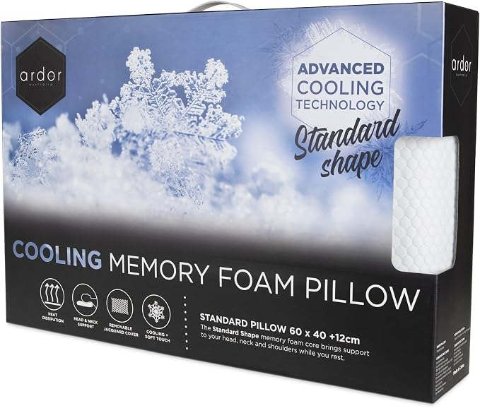 Ardor Cooling Memory Foam Pillow - Standard