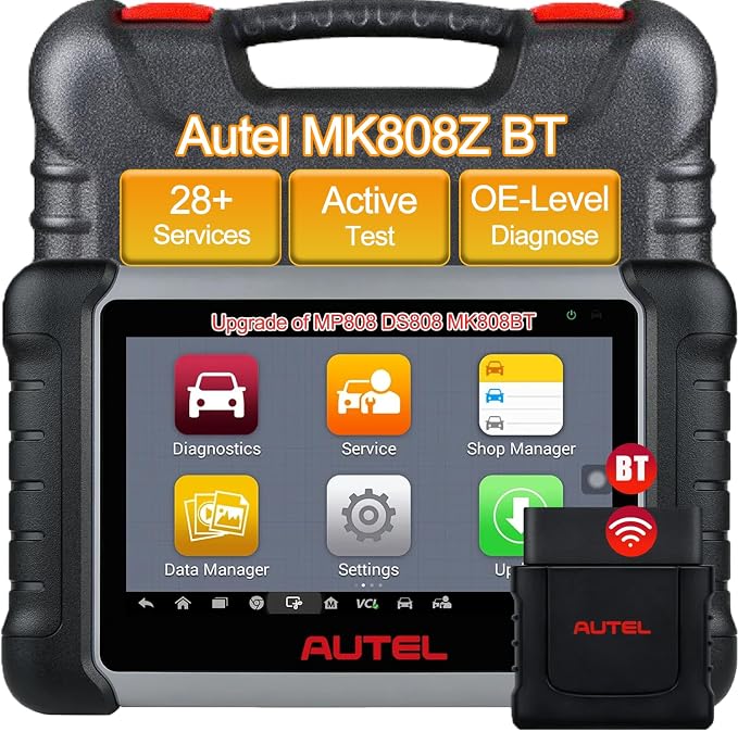Autel MaxiCOM MK808BT Diagnostic Scan Tool, 2021 Newest Upgraded Ver. of MK808, MX808, 25 Services & All Systems Diagnostics, Injector Coding, Key