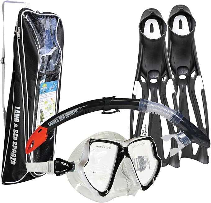 Land & Sea Sports Whitsunday Snorkel Set (White) - Medium Large