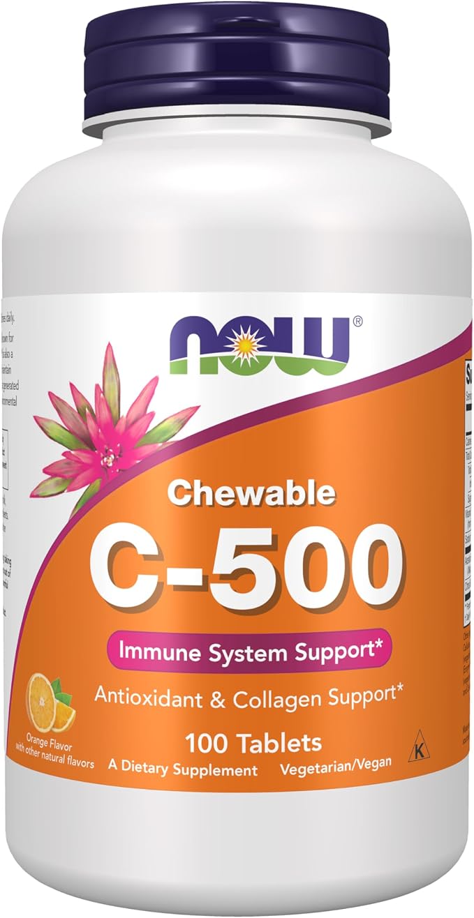 Now Foods Vitamin C-500 Chewable Orange 100 Tablets