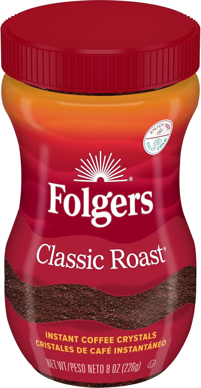 Folgers Classic Roast Instant Coffee Crystals 8 oz