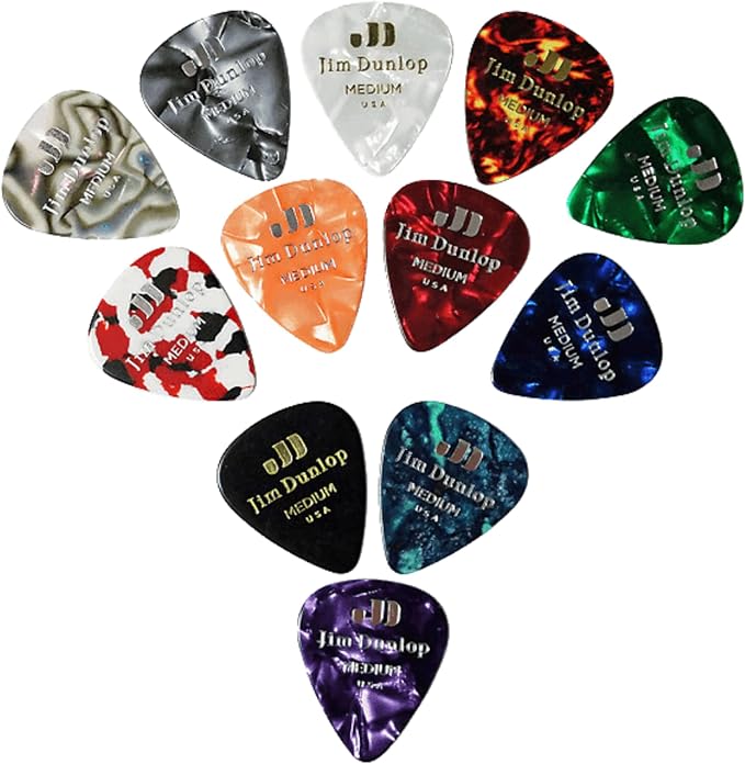 Dunlop Genuine Celluloid Variety Picks - 12 Pack, Medium