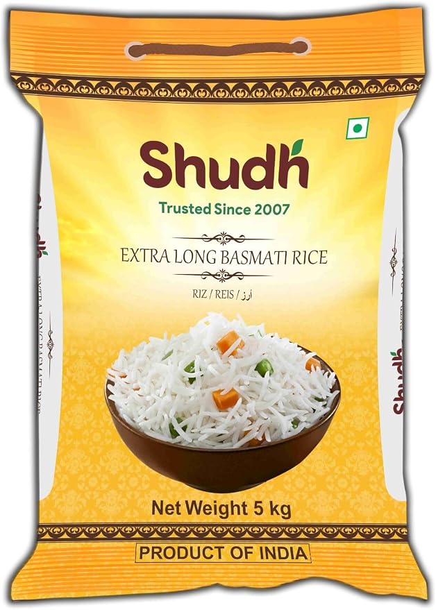 Shudh Extra Long Basmati Rice 5kg (Extra Long Grain)