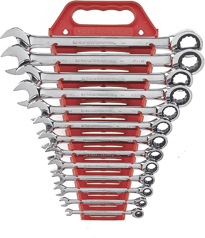 GearWrench Wrench Set 13 Piece 12Pt SAE Combination Ratcheting 9312