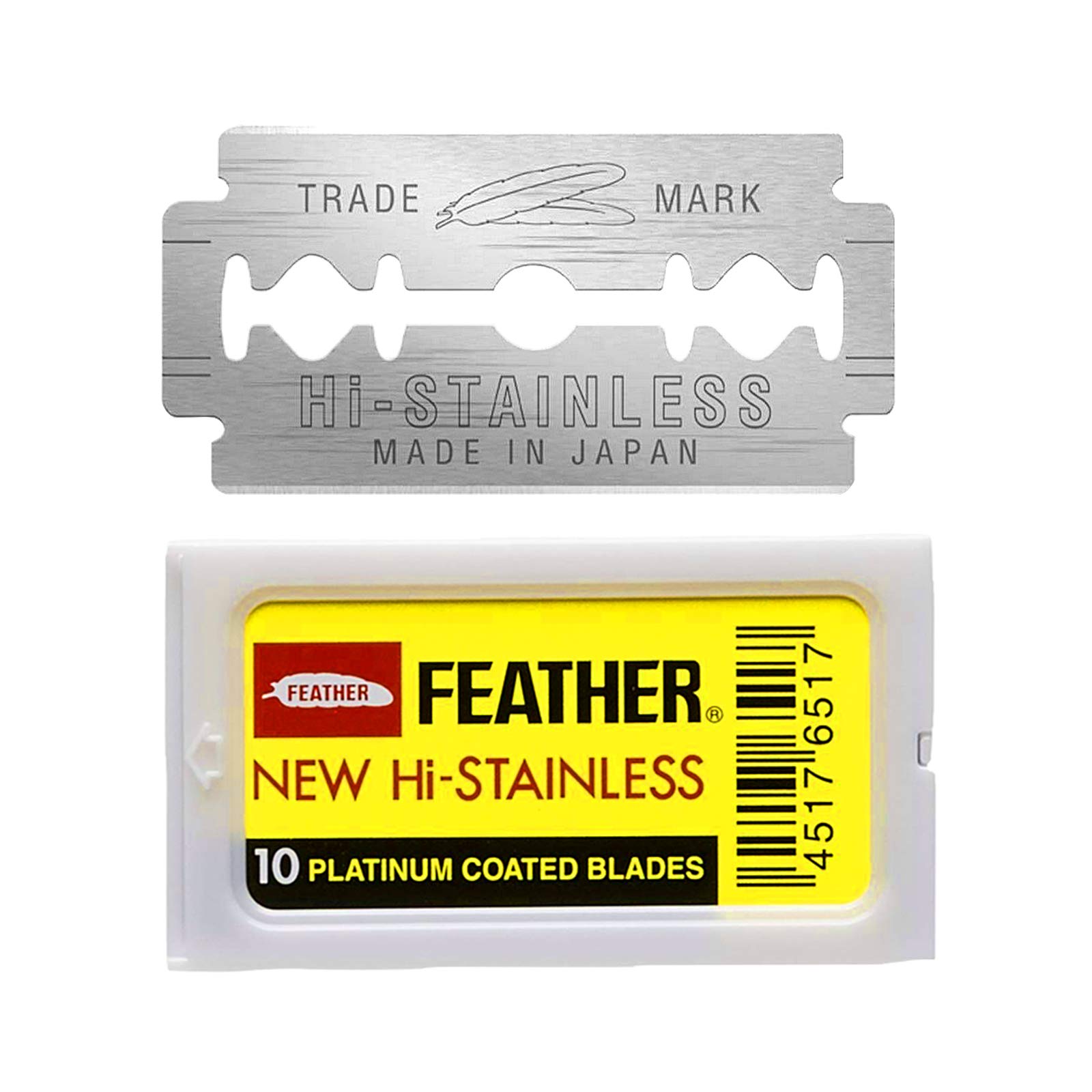 Feather Hi Stainless Double Edge Razor Blades 10 Pack