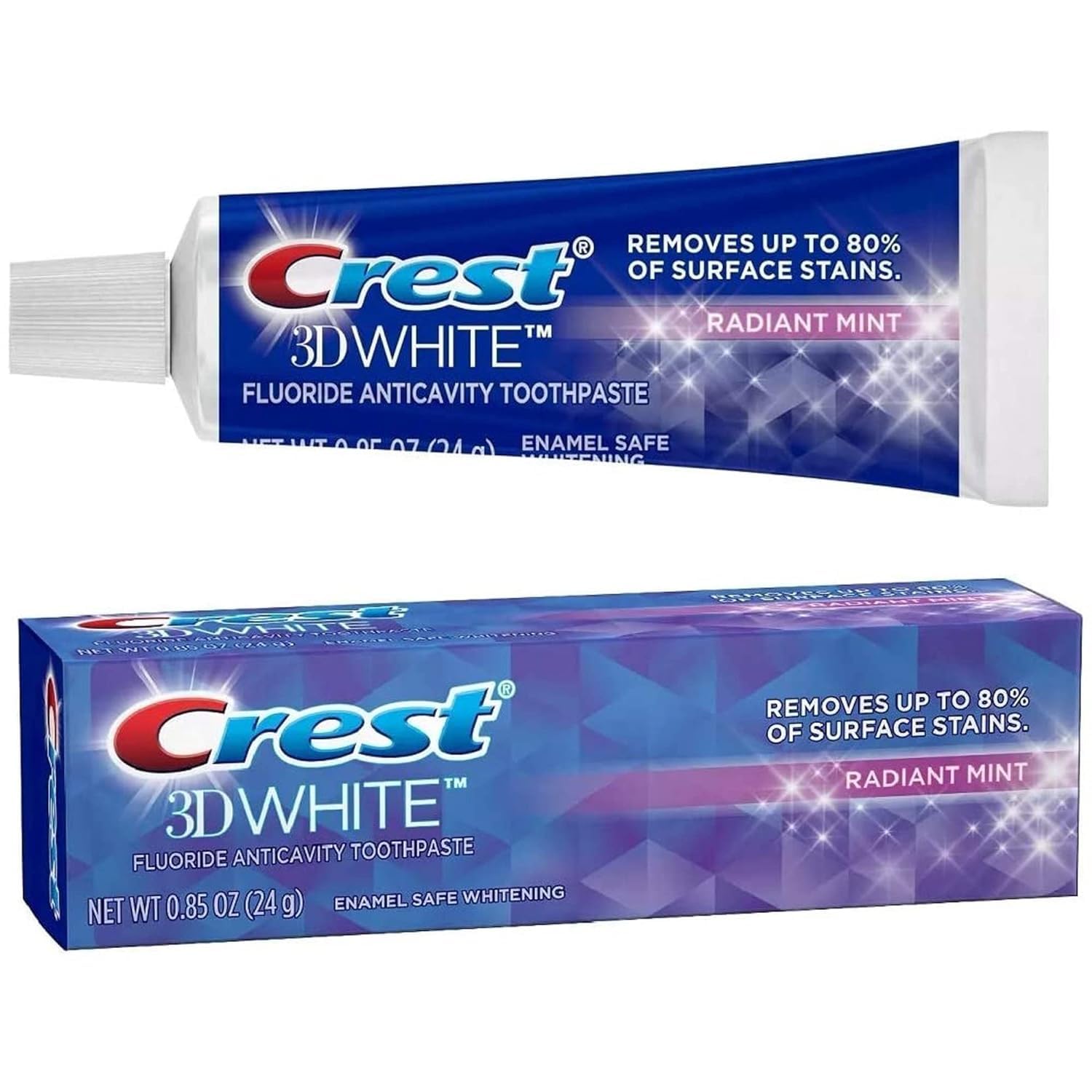 Crest 3D White Toothpaste, Fluoride Anticavity, Radiant Mint, Value 2 Pack - 2 pack, 4.1 oz tubes