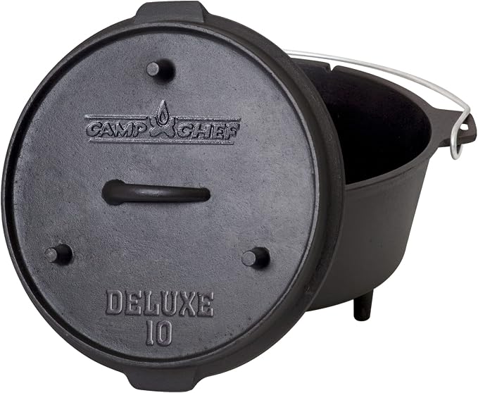 Camp Chef 10 Inch Cast Iron Deluxe Dutch Oven
