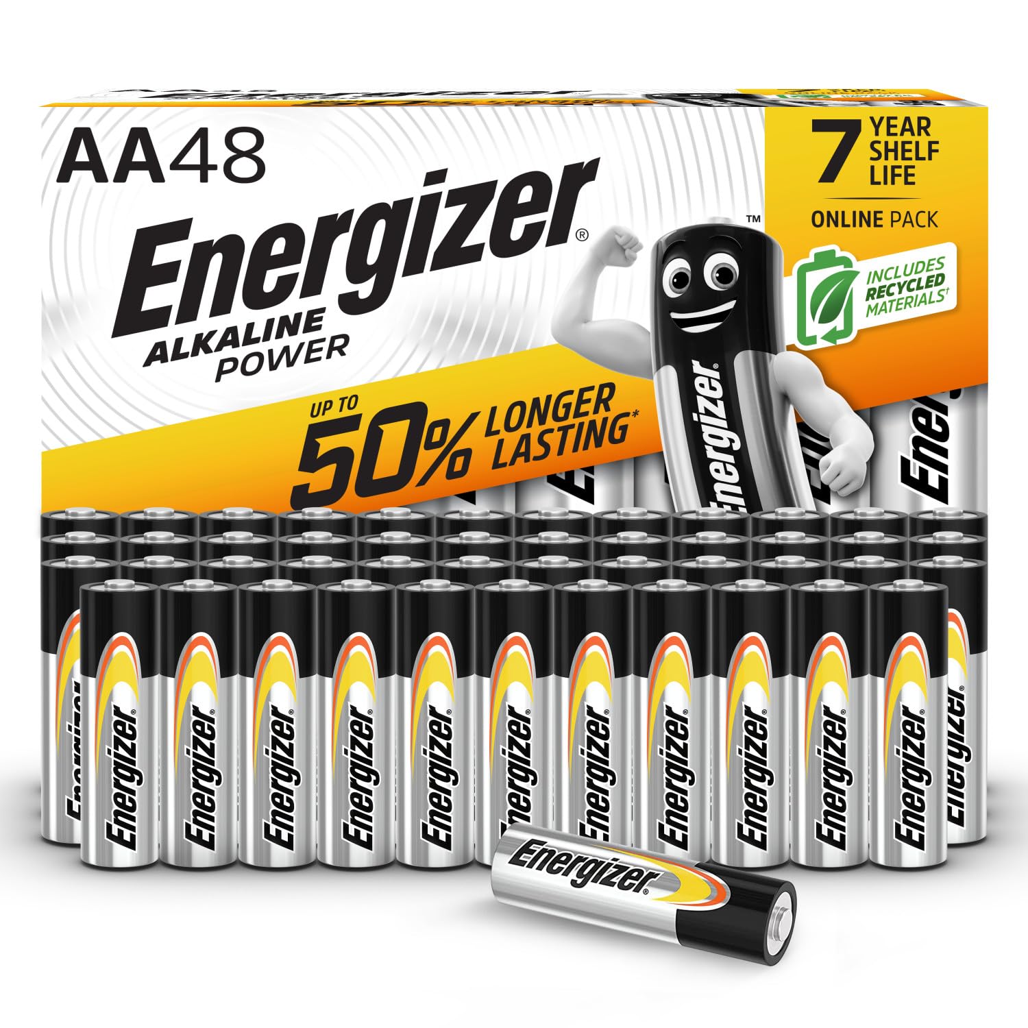 Energizer Alkaline Power 48 Pack AA Batteries E301772200