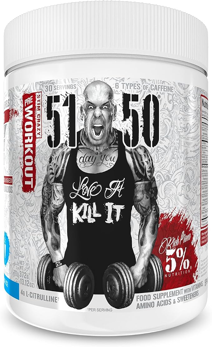 Rich Piana 5% Nutrition 5150 Stim Crazy Pre Workout Blue Ice
