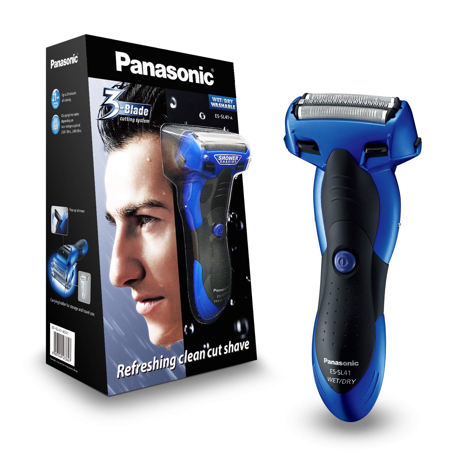 Panasonic ES-SL41 3-Blade Electric Shaver Wet/Dry Trimmer for Men, Blue