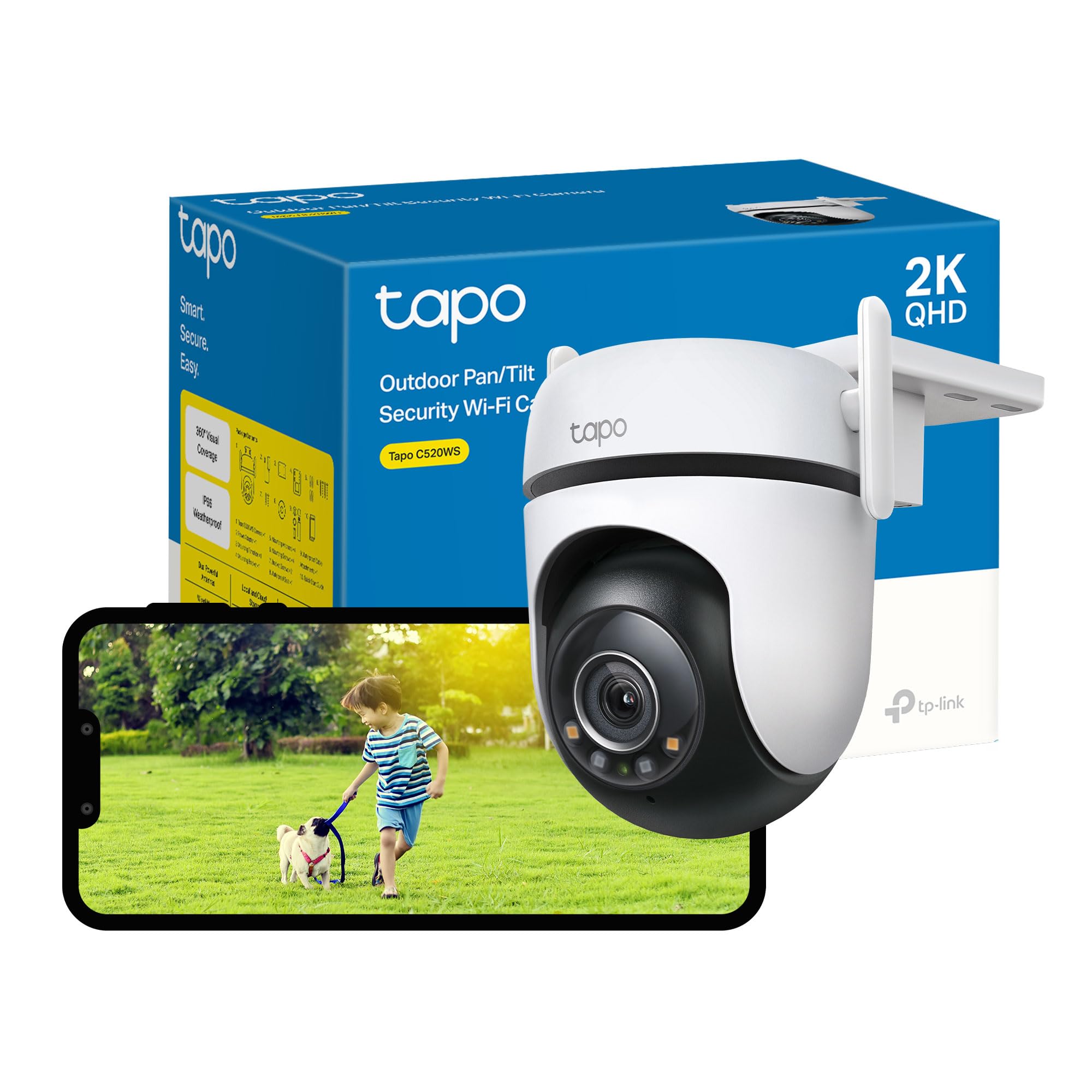 TP Link - Tapo 2K Outdoor Pan/Tilt Security Wi-Fi Camera