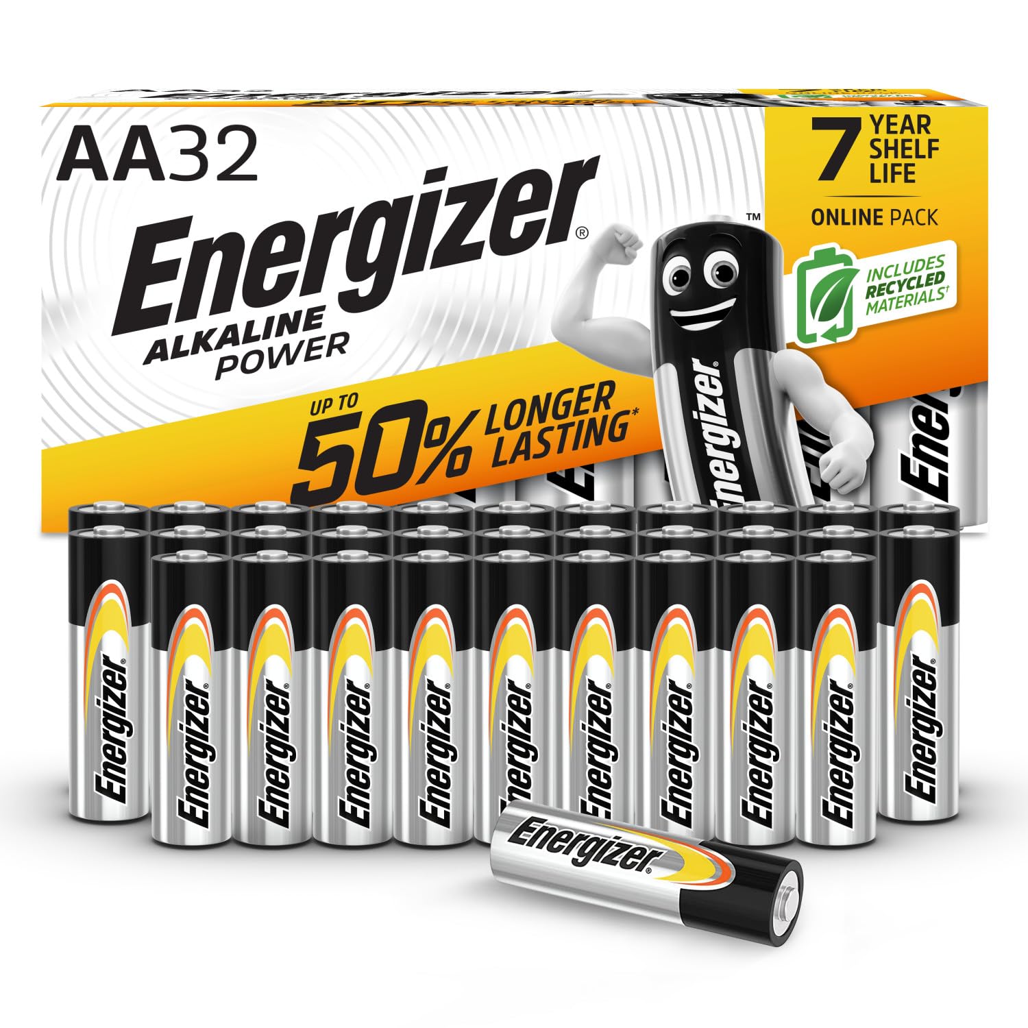 Energizer Alkaline Power AA 32 Pack Batteries