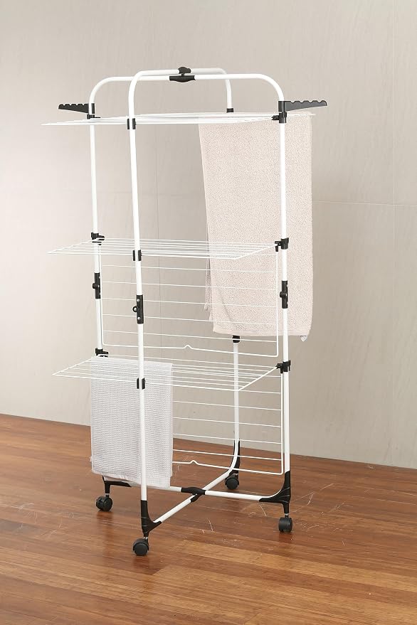 3 Tier Mini Tower Clothes Airer White