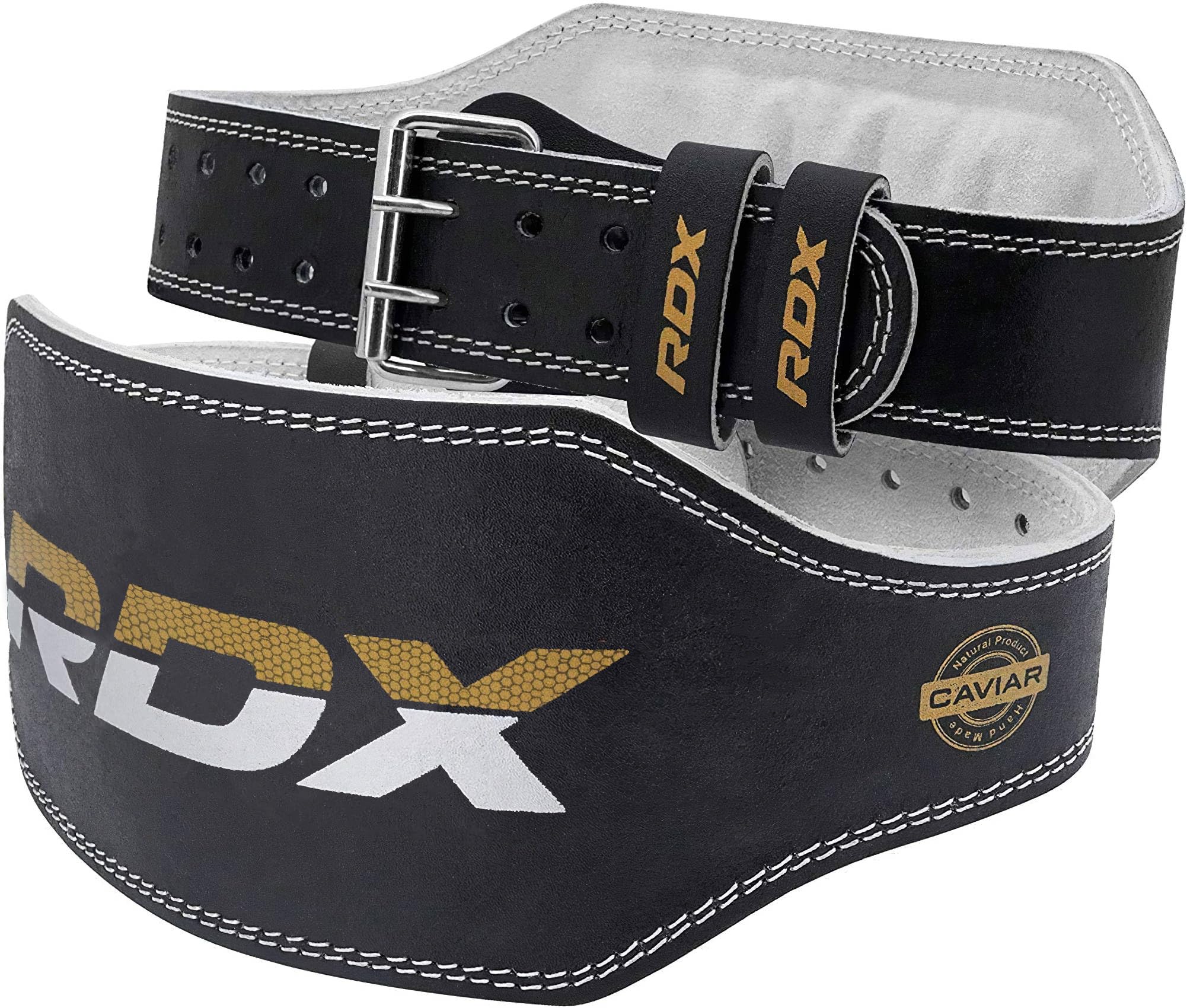 RDX 6 Inch Small Black Leather Weightlifting Belt
