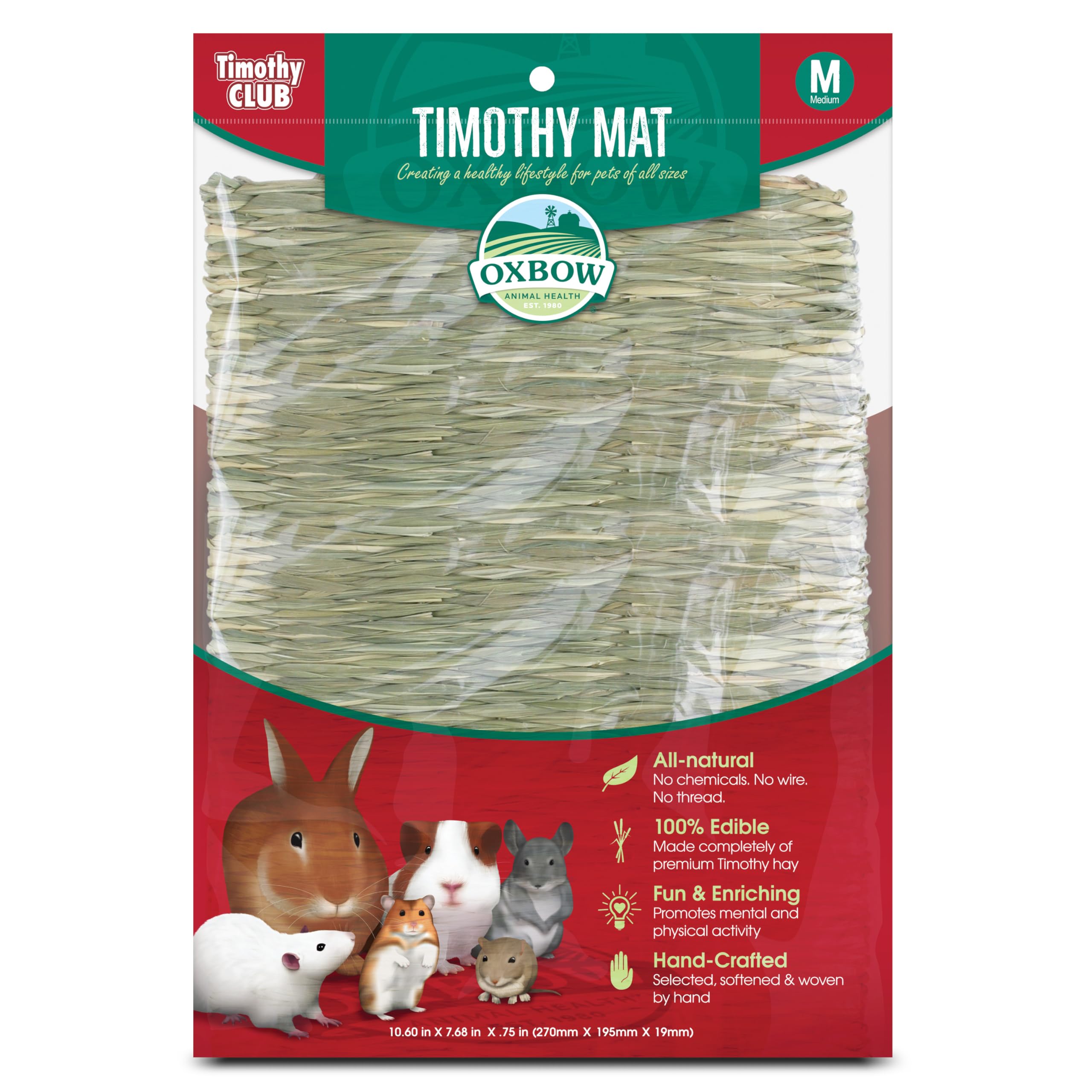Oxbow Timothy Club Hand-woven Mat for Small Animals Medium