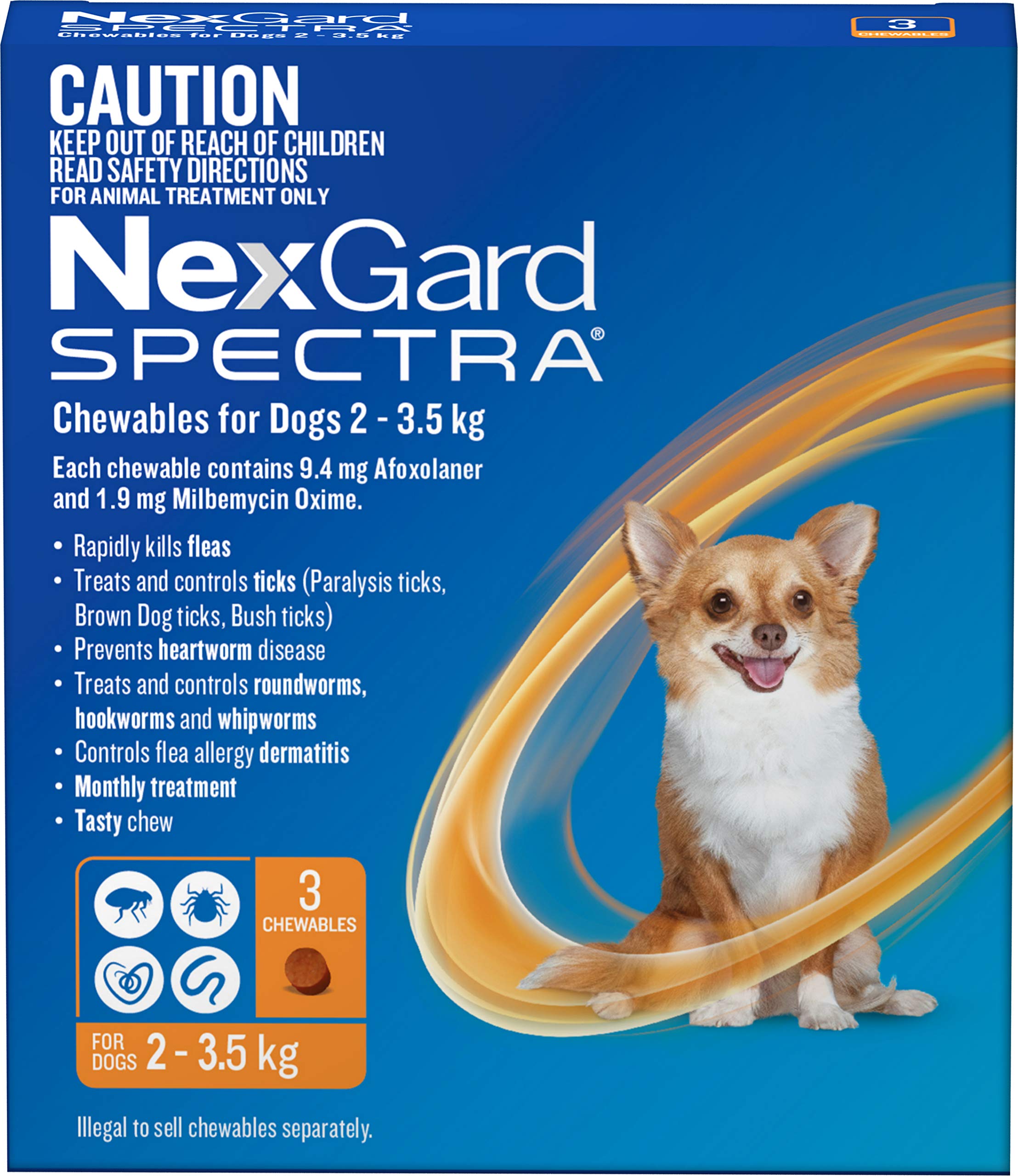 Nexgard Spectra Orange for Dogs 2-3.5kg 6 Pack