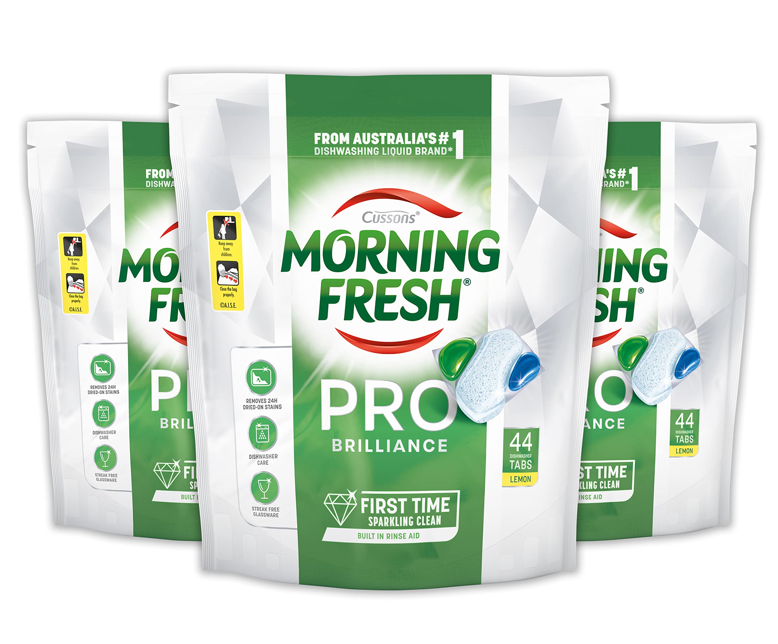 Morning Fresh Pro Brilliance Dishwasher 132 Tablets (44 Pack x 3)
