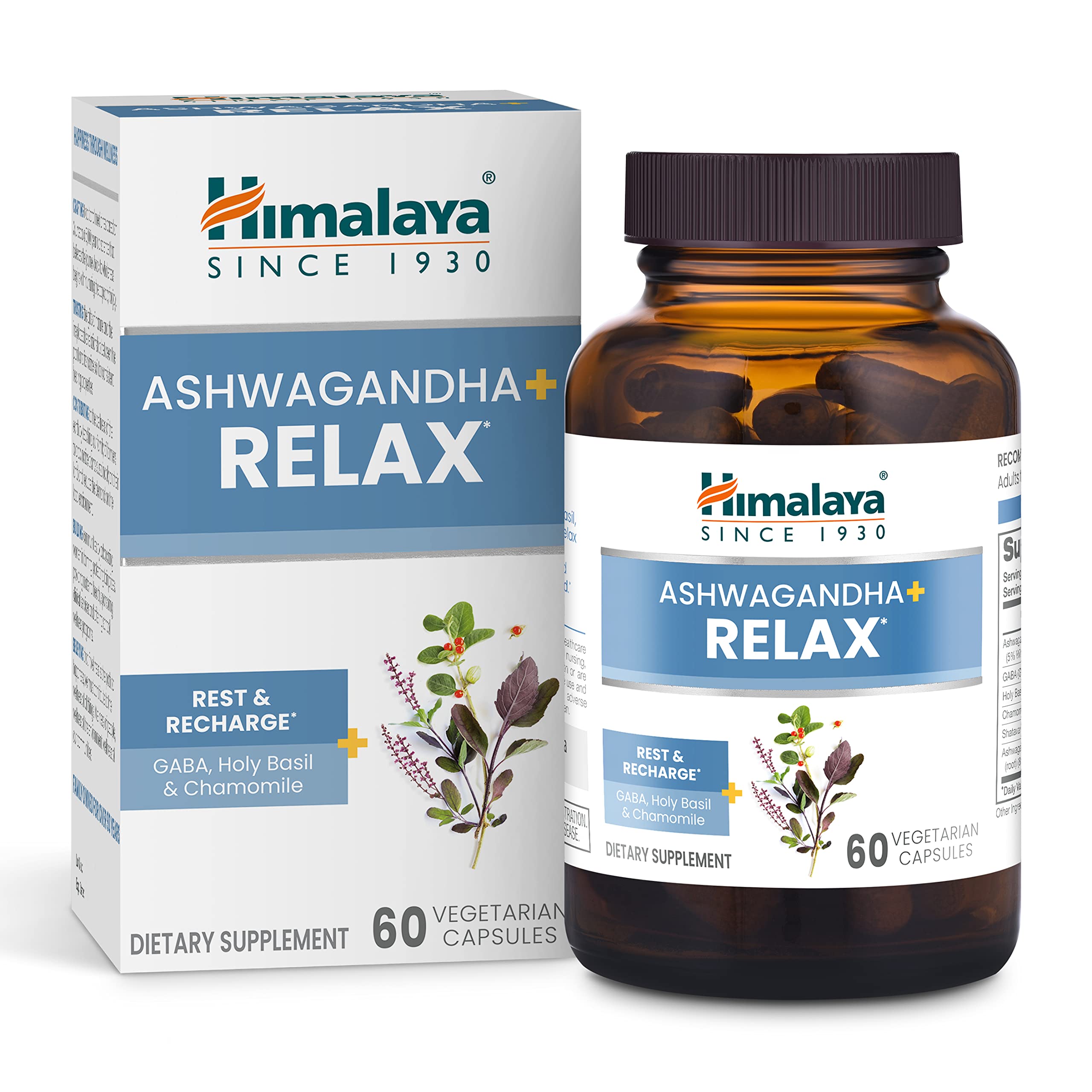 Himalaya, Ashwagandha + Relax, 60 Vegetarian Capsules