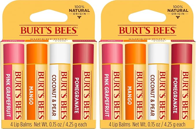 Burt's Bees 100% Natural Moisturizing Lip Balm, Multipack, 4 Count