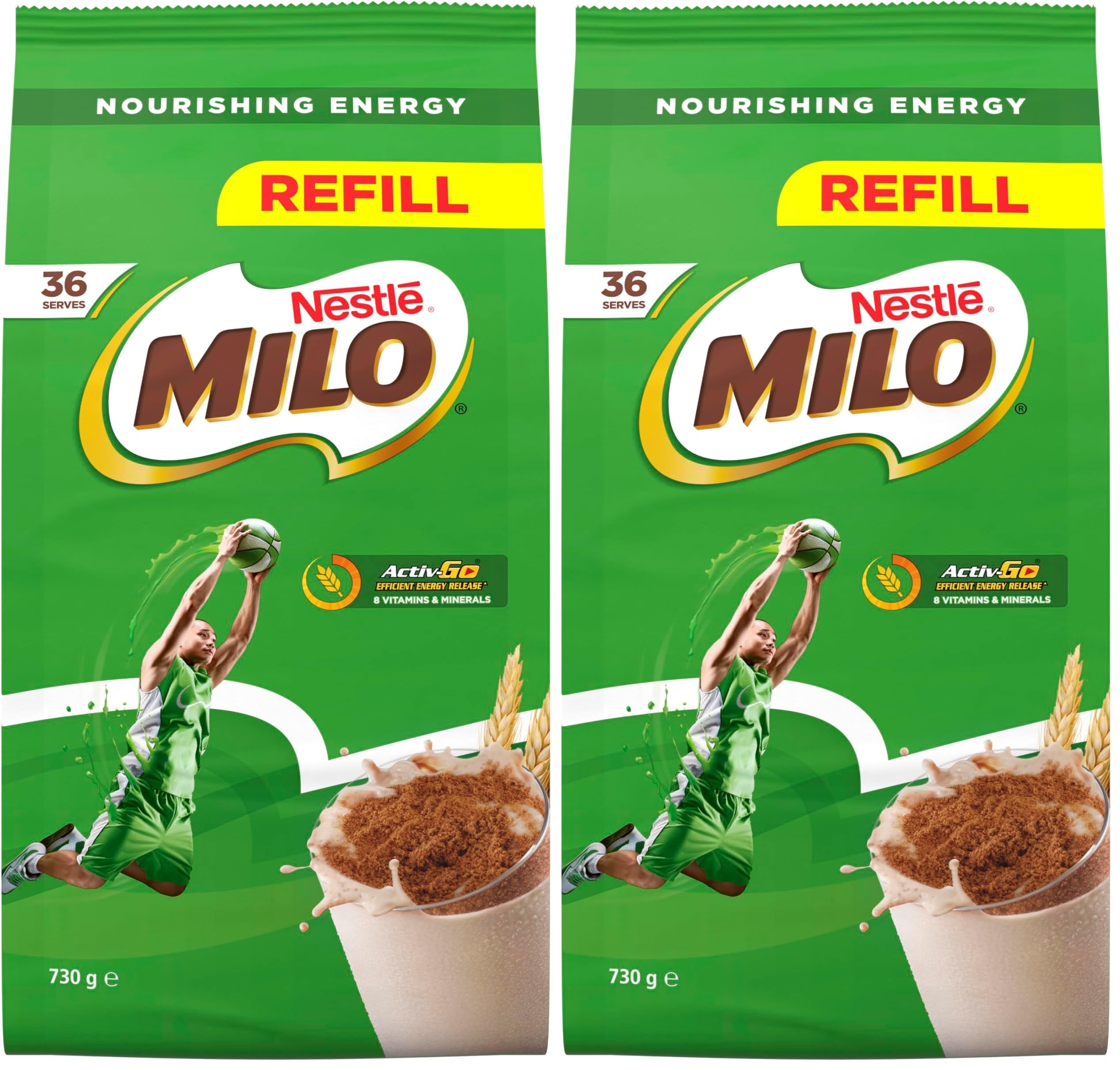 Milo Chocolate Malt Powder Softpack Refill Hot or Cold Drink 730g