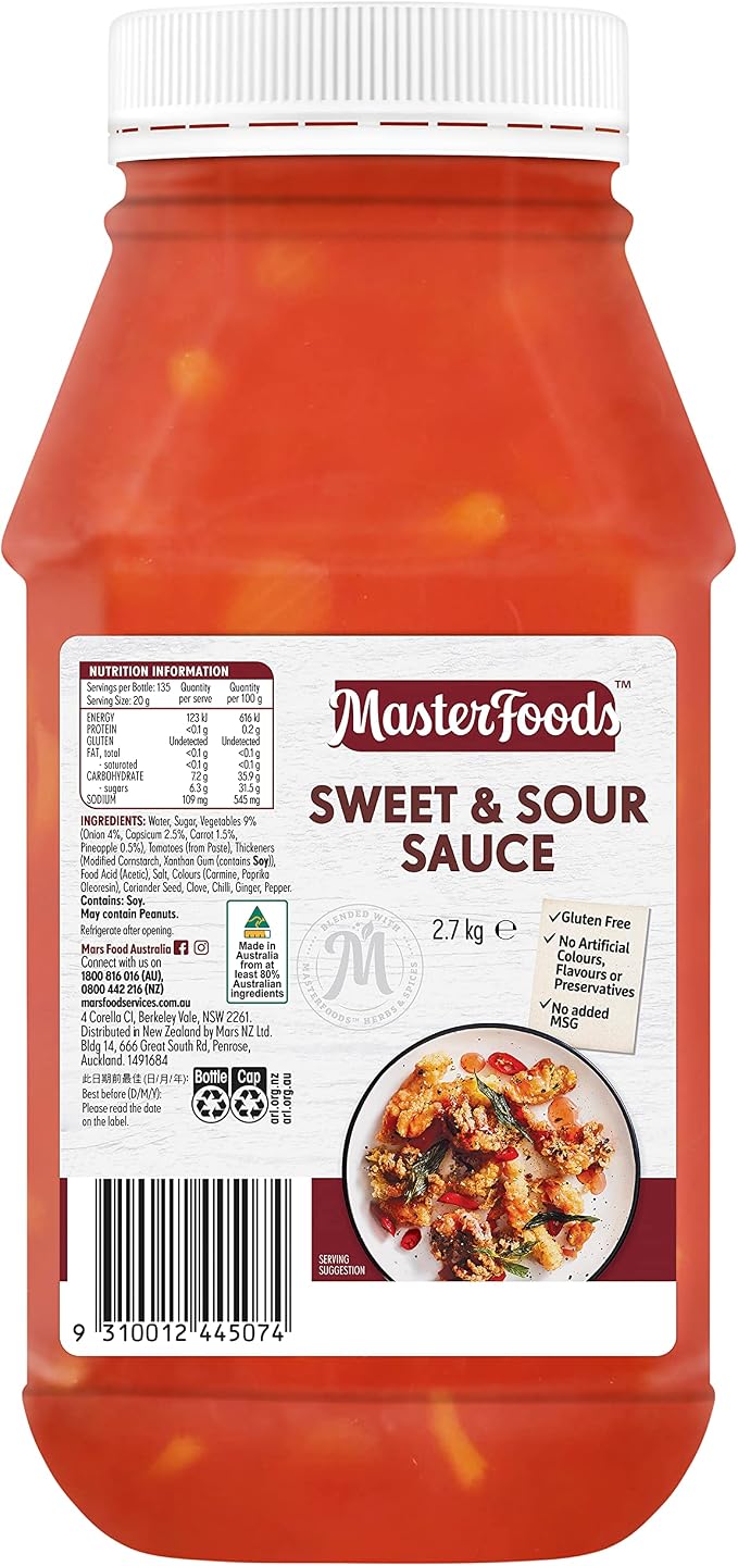Masterfoods Sauce Sweet & Sour 2.7kg