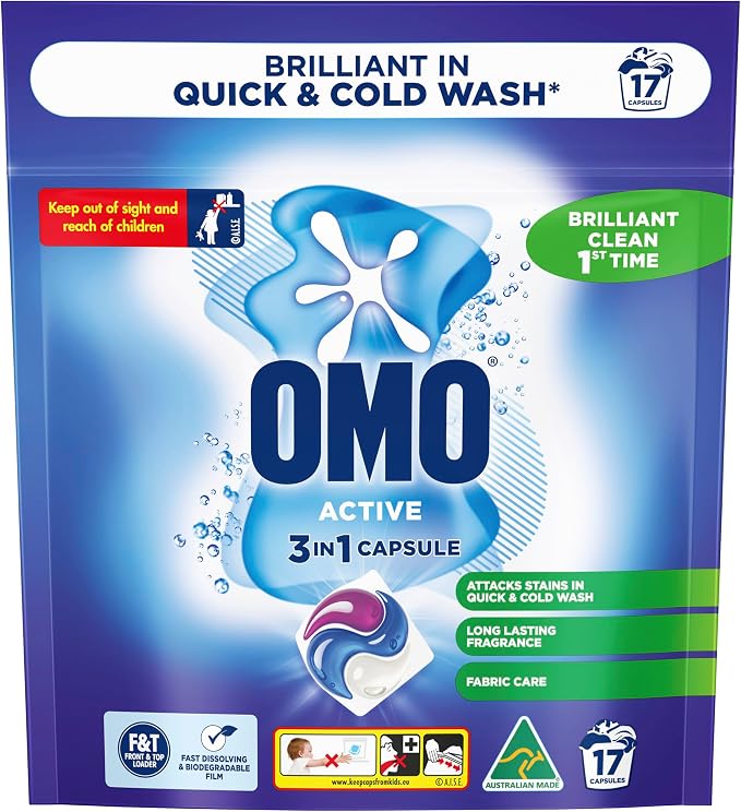 Omo 3 in 1 Laundry Capsules Active 28 Pack