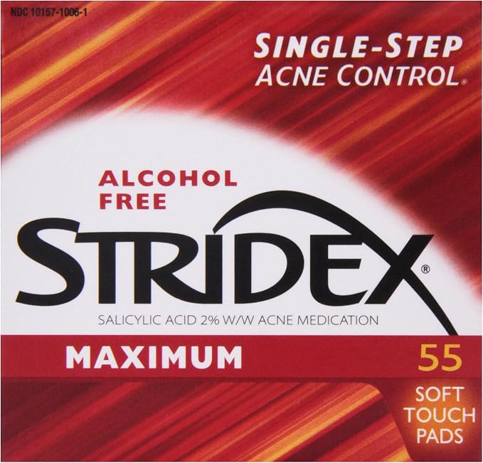 Stridex Strength Medicated Pads, Maximum, 55 Count