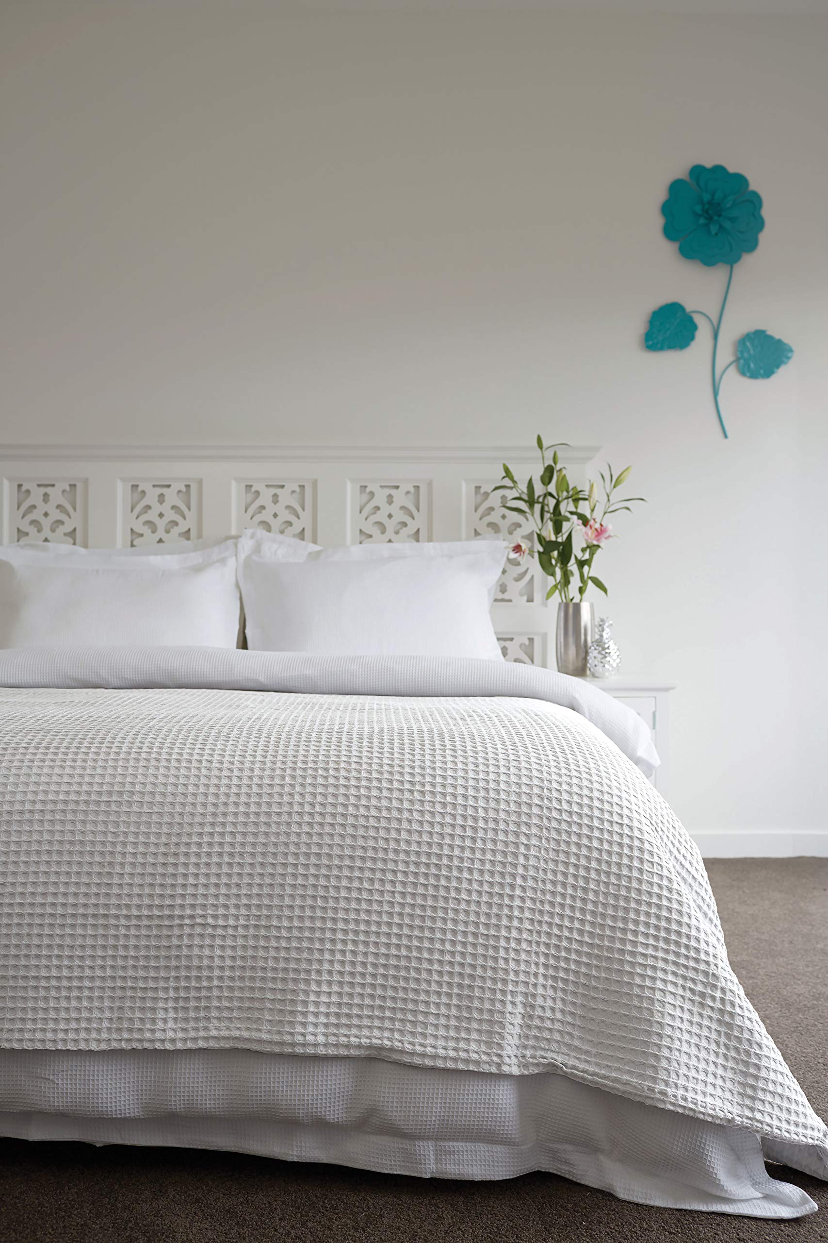 Ardent Premium Super Soft Cotton Waffle Blanket White Queen