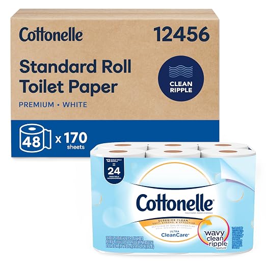 Cottonelle Ultrasoft Bulk Toilet Paper (12456), Standard Toilet Paper Rolls, 48 Rolls/Case (4 Packs of 12)