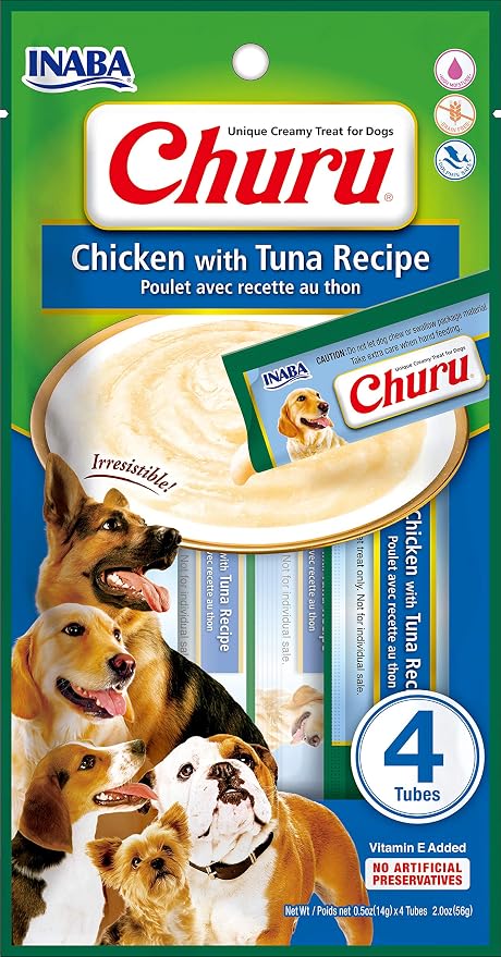 Inaba Dog Treat Churu Chicken with Tuna 14G x 4 x 6