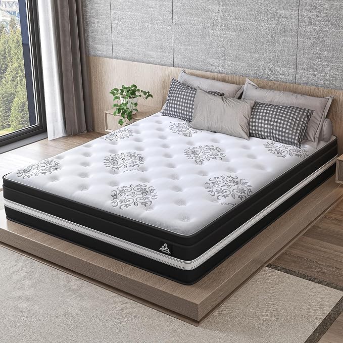 Starry Eucalypt Mattress Pocket Spring Queen Size Latex Euro Top 34cm 5 Zone