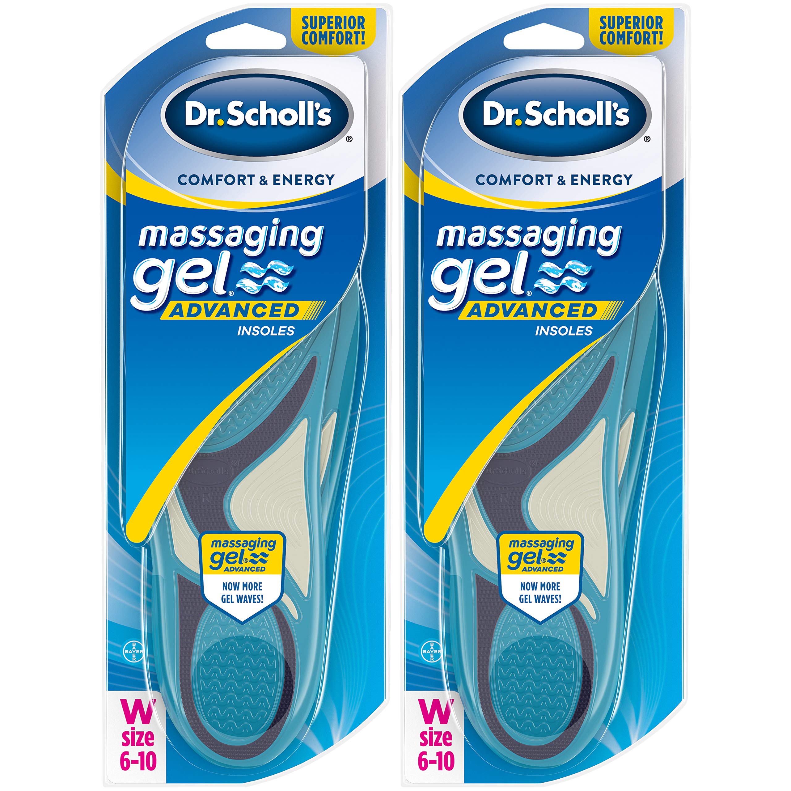Dr. Scholls Comfort and Energy Massaging Gel Insoles, Mens Size