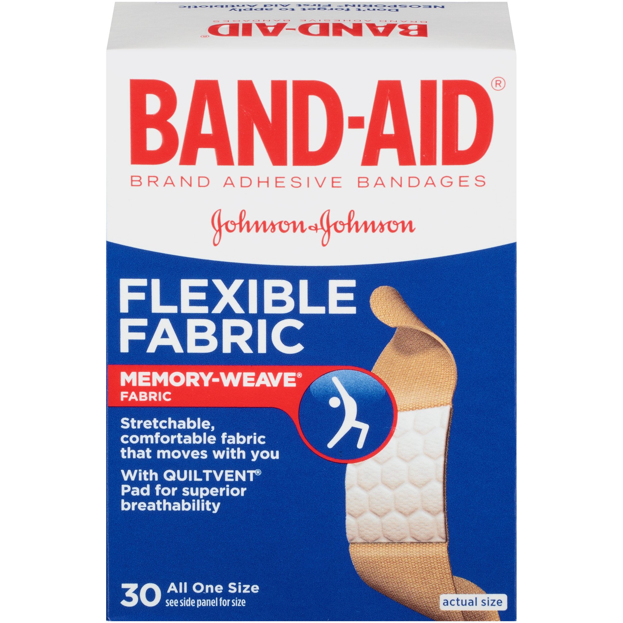 Band-Aid Bandages, Adhesive, Flexible Fabric - 100 bandages