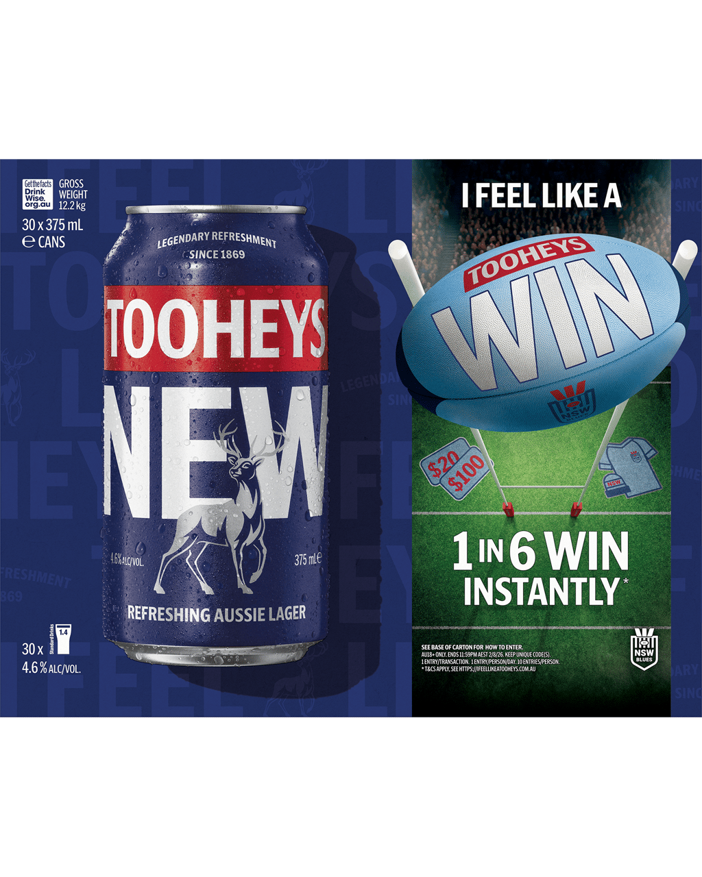 Tooheys New Block Can 375ml