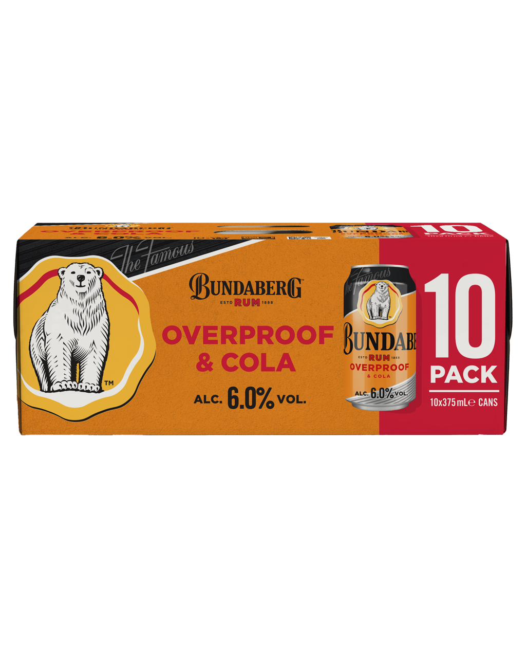 Bundaberg Overproof Rum & Cola Can 375ml