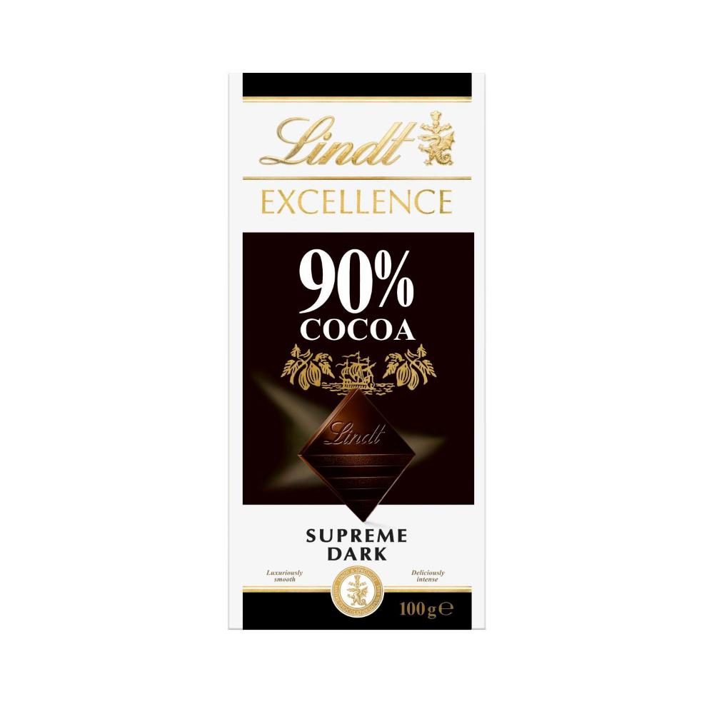 Lindt Excellence Supreme Dark Chocolate 90% Cocoa 100g Block