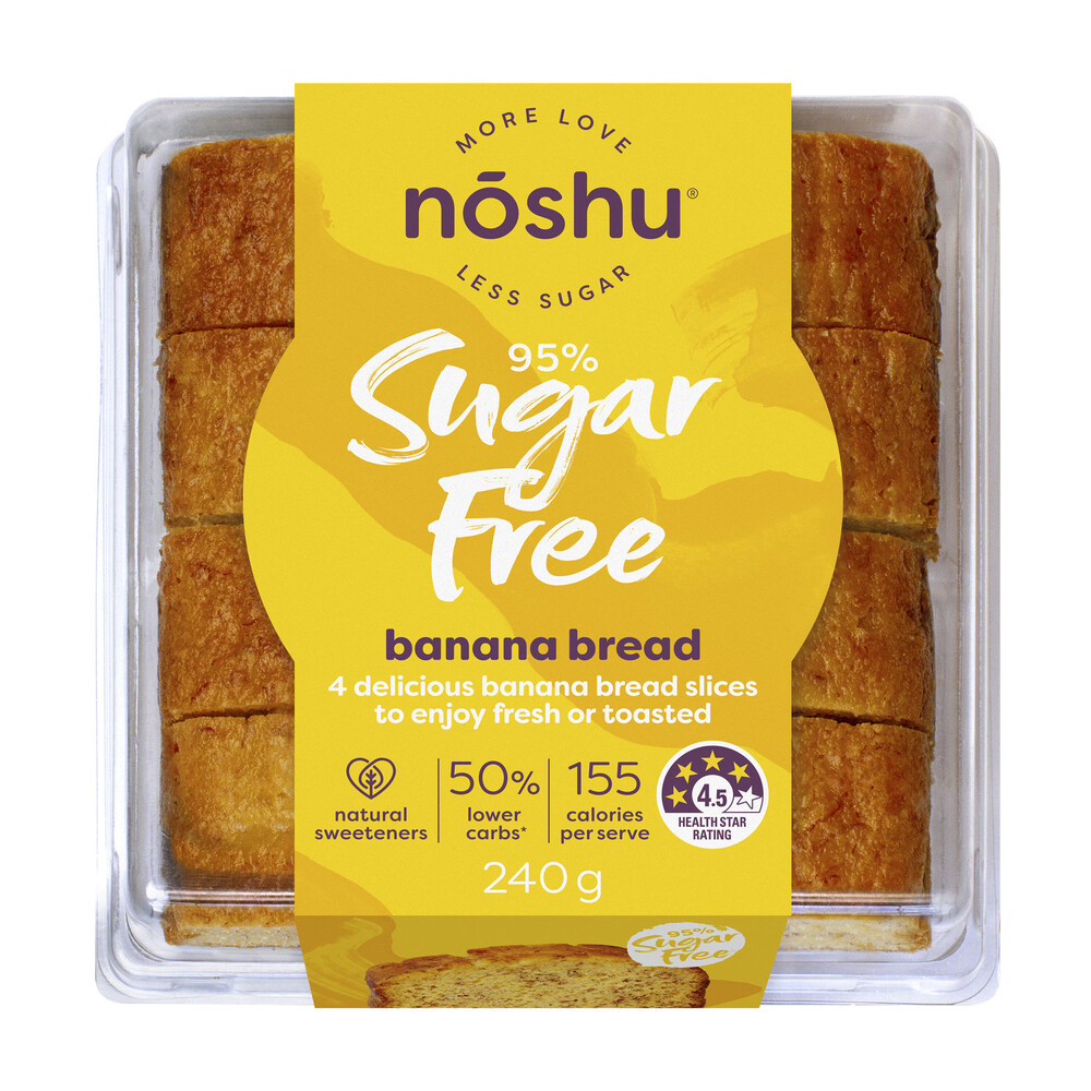 Noshu 95% Sugar Free Banana Bread Slices 240g