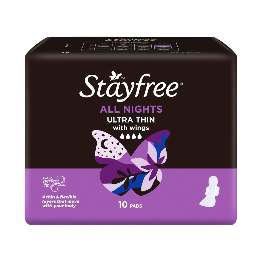 Stayfree Ultra Thin All Nights with Wings 10 Pads