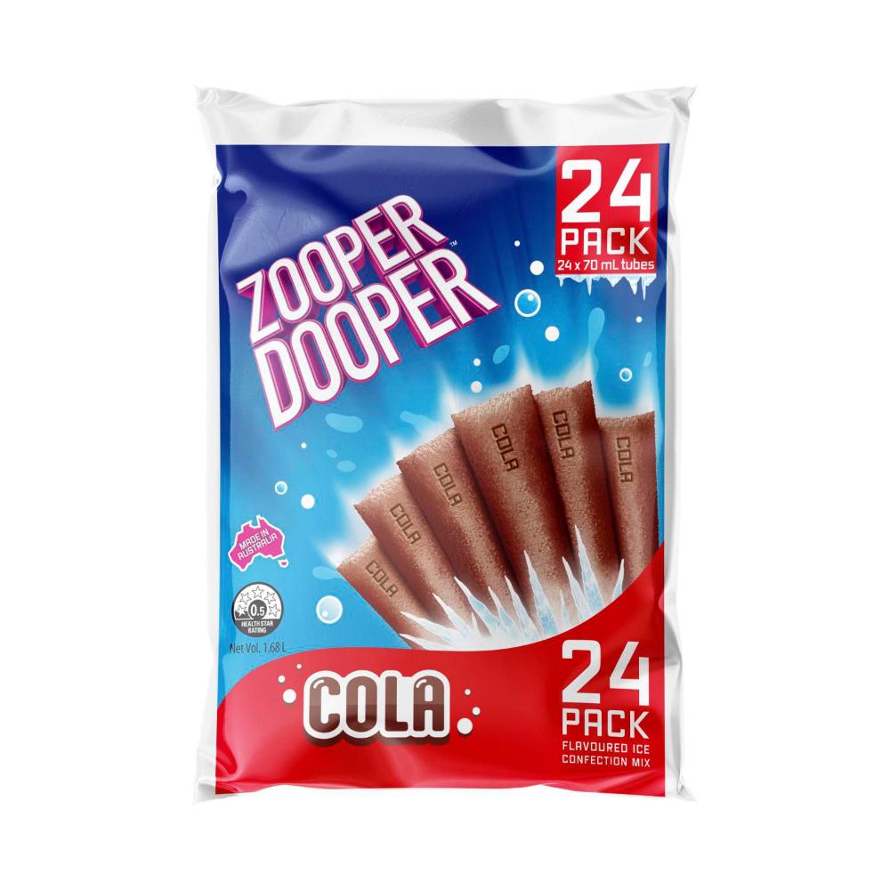 Zooper Dooper Ice Blocks Frozen Cola Sticks 24 Pack