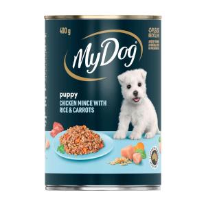 My Dog Chicken Mince with Rice & Carrots Can Puppy Wet Dog Food 400g