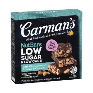 Carman's Low Sugar Low Carb Bar Dark Choc 170g