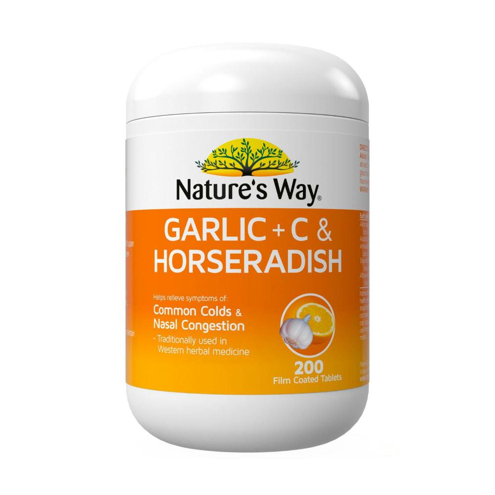 Nature's Way Garlic + C & Horseradish 200 Tablets