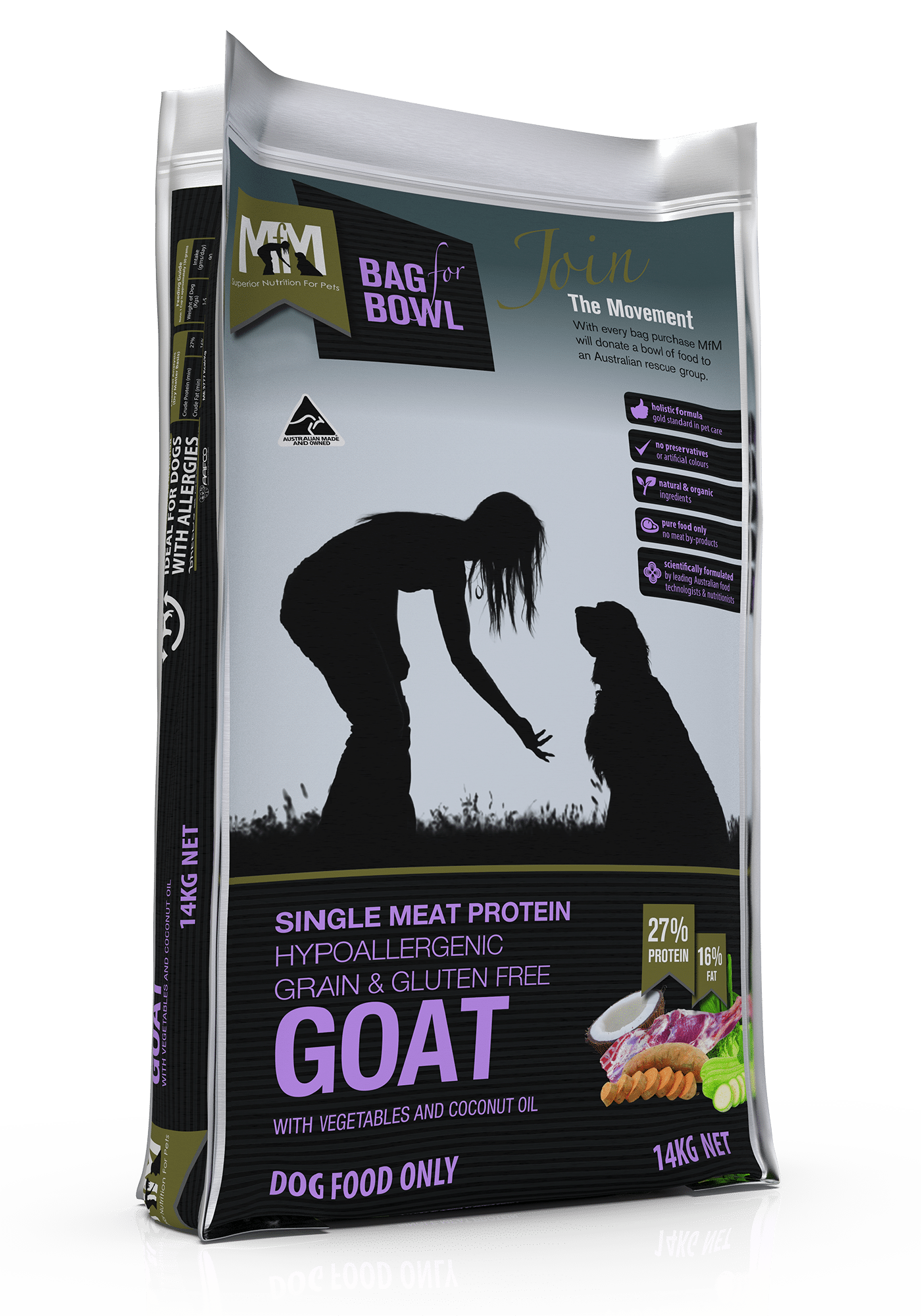 Meals for Mutts Goat Grain Free 14kg Dry Dog Food Single Protein