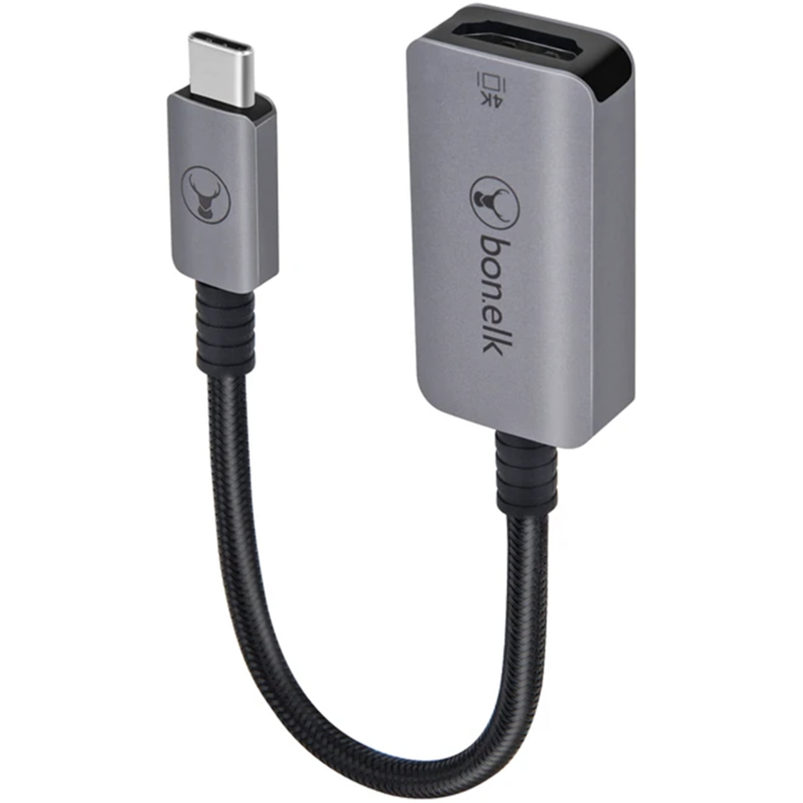 Bonelk Long-Life USB-C to 4K HDMI Adapter - 15cm (Space Grey)