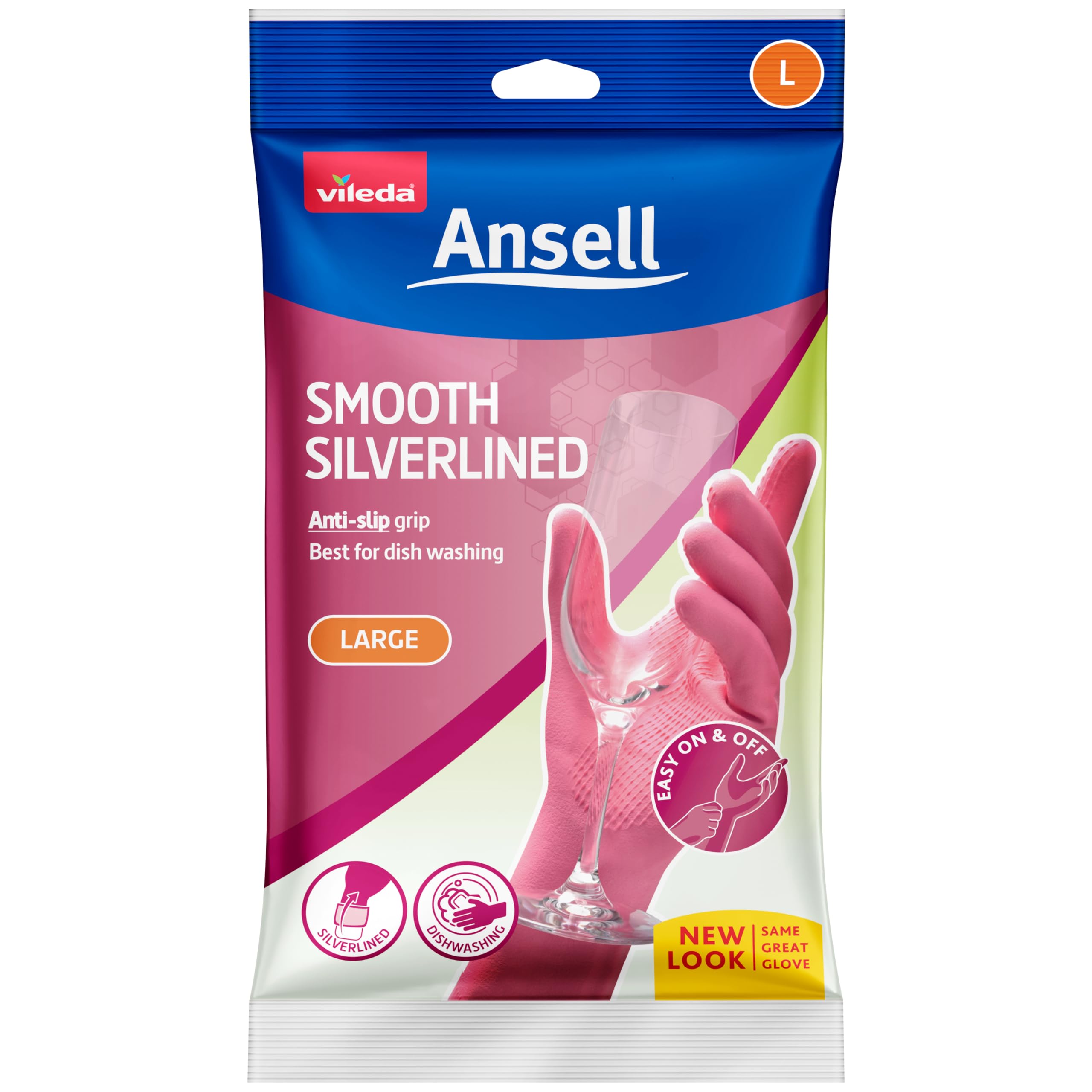 Ansell Silverlined Pink Gloves - Large